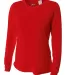 NW3002 A4 Women's Long Sleeve Cooling Performance  in Scarlet front view