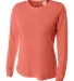 NW3002 A4 Women's Long Sleeve Cooling Performance  in Coral front view