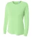 NW3002 A4 Women's Long Sleeve Cooling Performance  in Light lime front view
