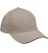 PE102 Adams Polyester Performer Cap in Khaki/ black front view