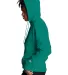S700 Champion Logo 50/50 Pullover Hoodie in Emerald green side view