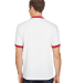 710 Augusta Sportswear Ringer T-Shirt in White/ red back view