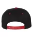 110F Flexfit Wool Blend Flat Bill Snapback Cap  BLACK/ RED back view