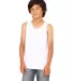 BELLA 3480Y Unisex Youth Cotton Tank Top in White front view