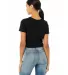 BELLA 6681 Womens Poly-Cotton Crop Top in Black back view
