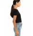 BELLA 6681 Womens Poly-Cotton Crop Top in Black side view