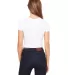BELLA 6681 Womens Poly-Cotton Crop Top in White back view