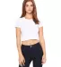 BELLA 6681 Womens Poly-Cotton Crop Top in White front view