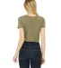 BELLA 6681 Womens Poly-Cotton Crop Top in Heather olive back view