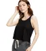 US510 US Blanks Sheer Cropped Tank in Black front view