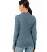 BELLA 6500 Womens Long Sleeve T-shirt in Hthr deep teal back view
