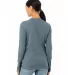 BELLA 6500 Womens Long Sleeve T-shirt in Heather slate back view