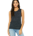 BELLA+CANVAS B8803  Womens Flowy Muscle Tank in Black marble front view