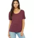 BELLA 8816 Womens Loose T-Shirt in Maroon marble front view