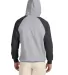 96CR JERZEES - Nublend® Colorblocked Hooded Pullo OXFORD/ BLACK back view