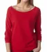 Next Level 6951 Terry Raw-Edge 3/4-Sleeve Raglan in Red front view
