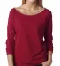 Next Level 6951 Terry Raw-Edge 3/4-Sleeve Raglan in Cardinal front view