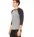 BELLA+CANVAS 3200 Unisex Baseball Tee in Gry/ chr blk trb side view