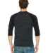 BELLA+CANVAS 3200 Unisex Baseball Tee in Black mrble/ blk back view