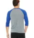 BELLA+CANVAS 3200 Unisex Baseball Tee in Gry/ t ry trblnd back view