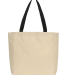 220 Gemline Colored Handle Tote in Natural/ black front view