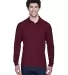 88192 Core 365 Pinnacle  Men's Performance Long Sl BURGUNDY front view