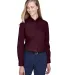 78193 Core 365 Ladies' Operate Long-Sleeve Twill S BURGUNDY front view